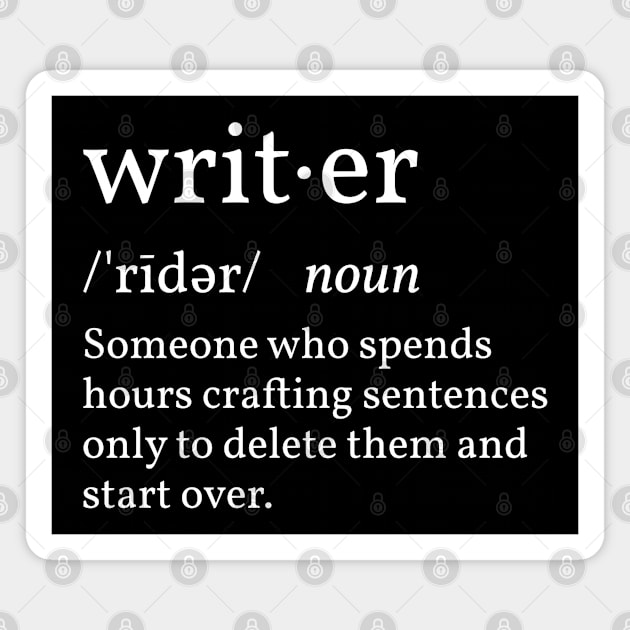 Funny Definition Writer Magnet by H. R. Sinclair